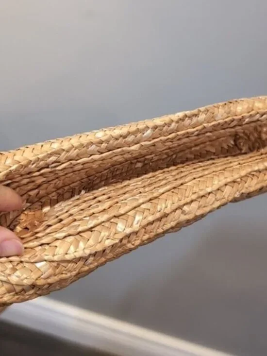 FAF INC. Natural Straw Tote Beach Travel Picnic Shopper Bag Pink Flamingo - Picture 8 of 14